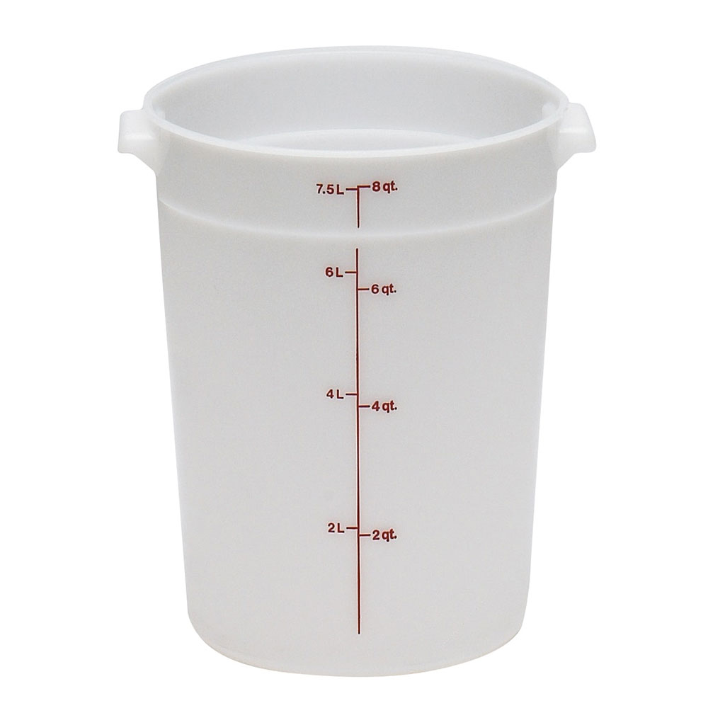 Recipiente redondo 7.6lts. polietileno blanco Cambro