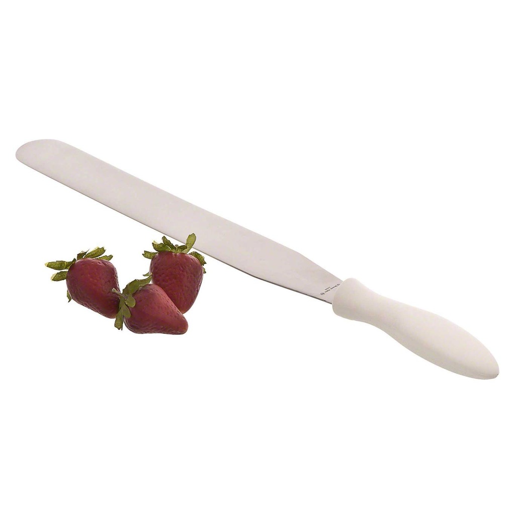 Espátula de pastelería de 10" mango blanco y lamina en acero inoxidable - Browne