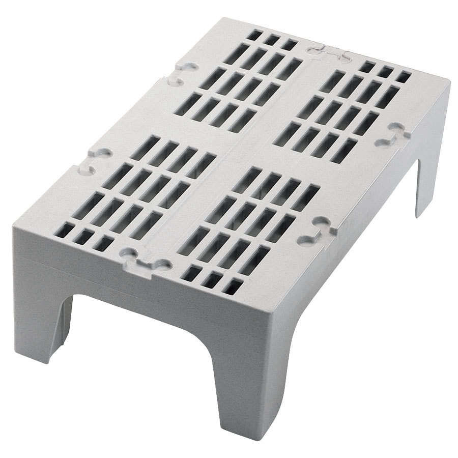 Estiba ventilada polipropileno 30 x 53 x 1.52cm cap. 1.360kg gris - Cambro USA