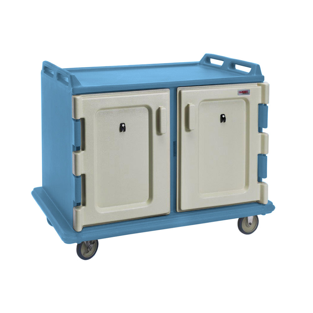 Carro bajo entrega alimentos cap. 20 bandejas de 38 x 51cm azul pizarra - Cambro USA
