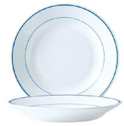 Plato redondo filet delft blanco 23.5 cm templado - Arcoroc