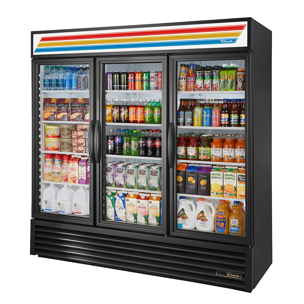 Refrigerador exhibidor de 3 puertas con refrigerante ecológico R290 - True