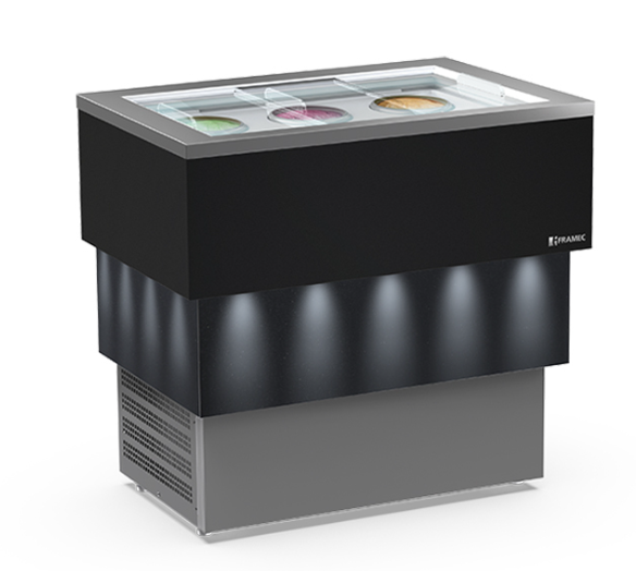Conservador horizontal para helado de 6 sabores Carrara Dark Vista - Framec