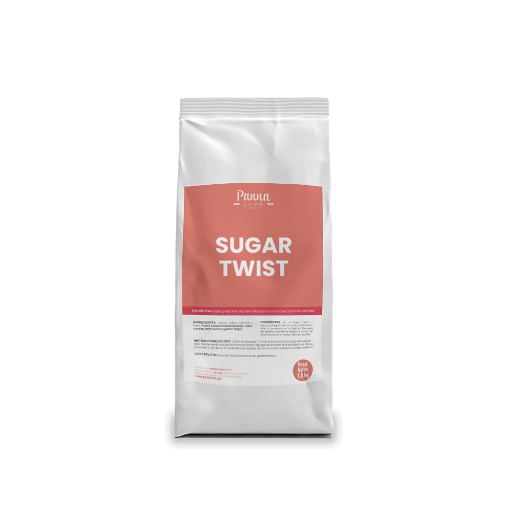 Mezcla para algodón de dulce Sugar Twist sabor a Fresa x 1,5 kg - Panna Food-MD