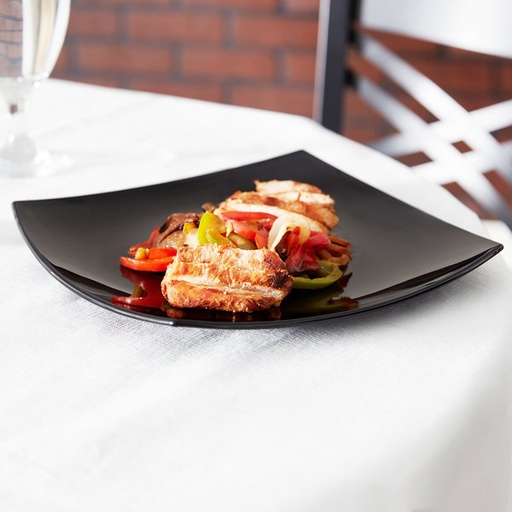 [C9871-O] Plato Negro de Vidrio Templado Delice, 26.9cm (Outlet) - Arcoroc