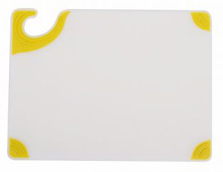 [CBGW152012YL] Tabla de corte de 15" x 20" blanca Saf-T-Grip con esquinas de color amarillo - San Jamar