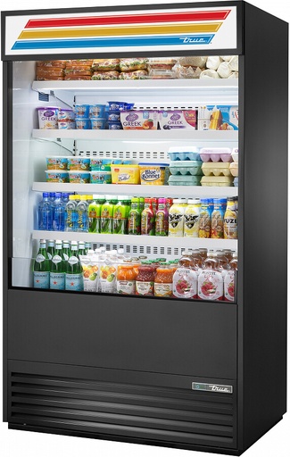 [TOAM-48-HC-TSL01-204109] Refrigerador exhibidor abierto de 48" con cortina de seguridad,  color negro - True