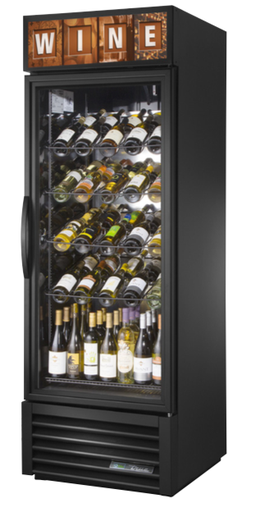 [GDM-23W-HC-TSL01] Exhibidor de vinos refrigerado, 1 puerta de vidrio, luz led, refrigerante HC R290, 27" de frente - True