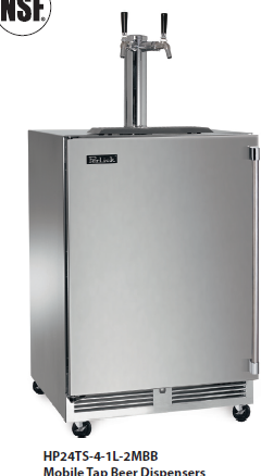 [HP24TS-4-1L-2MBB] Refrigerador con dispensador de dos grifos para bebidas - Perlick