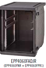 [EPP4060FADJR110] Contenedor isotérmico GoBox™ carga frontal con   rieles regulables (EPP4060FNR + kit de 2 marcos  y 4 rieles de acero inoxidable). - Cambro Alemania